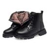 Женские зимние ботинки из натуральной кожи, модные шерстяные теплые женские ботильоны, большие размеры, женские мотоциклетные ботинки в британском стиле