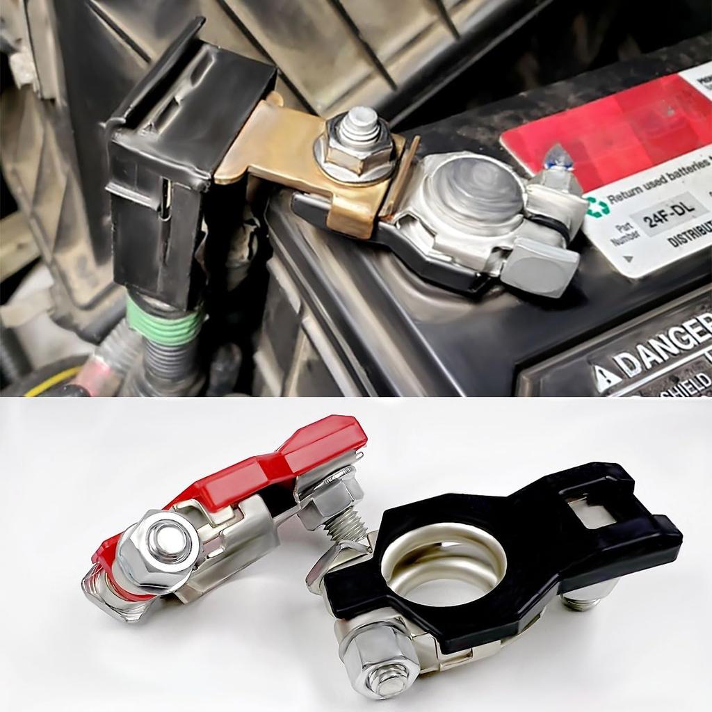 Battery Terminals, Battery Terminal Connector, Top Post Battery Cable Terminal Clamp Set, Positive And Negative 1 Pair, Automotive Accessories