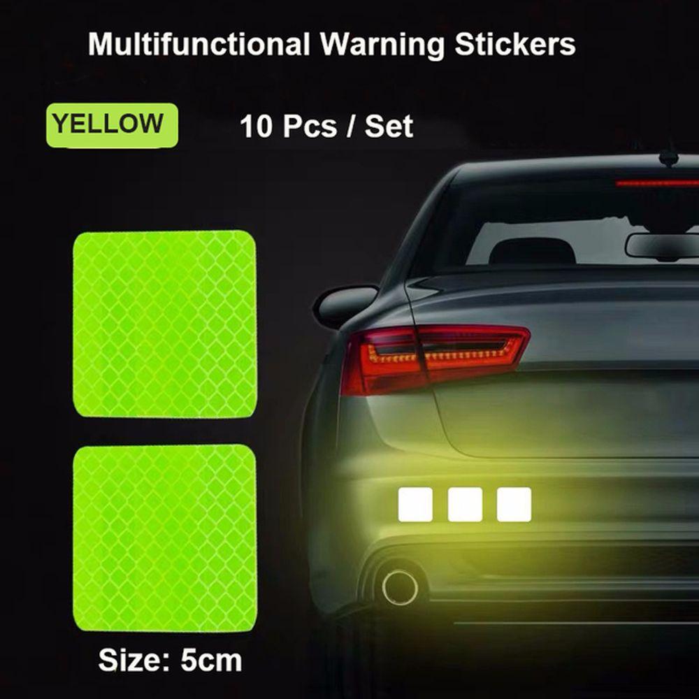 Riding Square Motorcycle Star Safety Sticker Bicycles Car Bumper Stickers Reflective Warning Strip