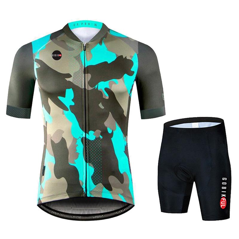 Short Sleeve Cycling Jersey Set for Men, Bib Shorts, Bicycle Clothing, MTB Uniform, Bike Clothes, Summer Breathable Outdoor Cycling Suit Set
