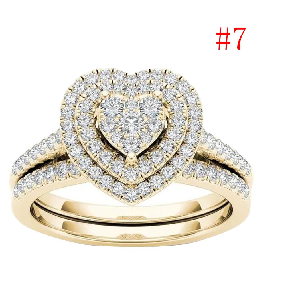 Heart-shaped Ring Women Index Finger Ring Fashion Couple Ring Set Jewelry Gift