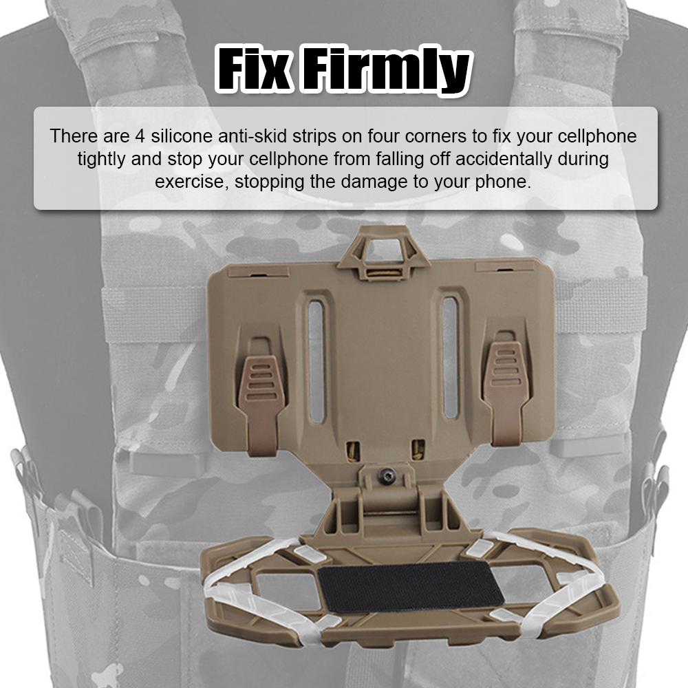 Тактический жилет, держатель для телефона, крепление Molle, универсальный нагрудный держатель для телефона, складная навигация