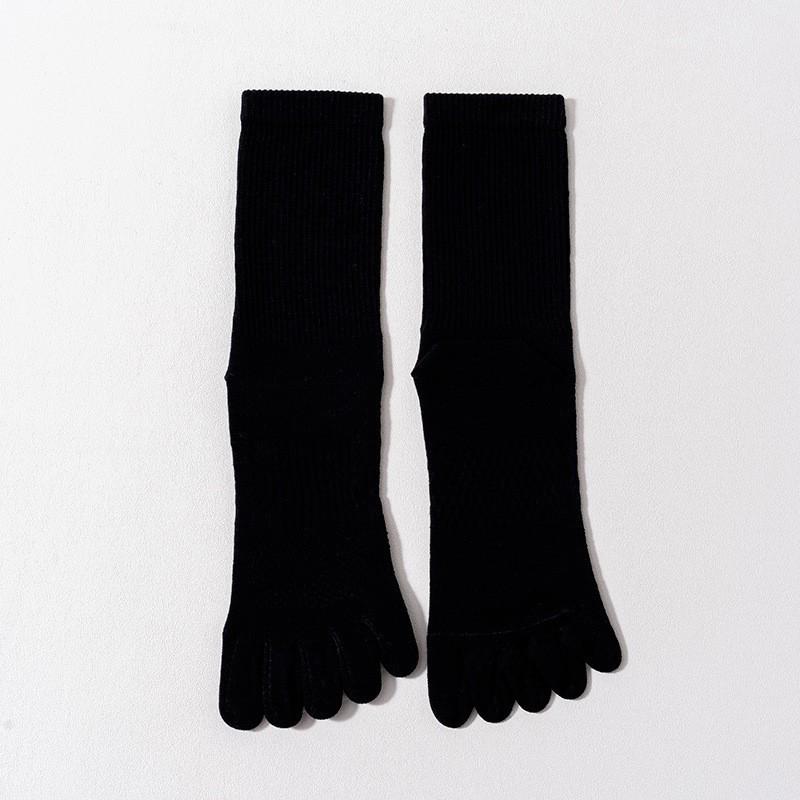 Однотонные носки с пятью пальцами Мужские носки средней длины из чистого хлопка, бесшовные, дышащие, влагоотводящие, дезодорирующие и антибактериальные, хлопковые с разделением пальцев