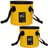 2pcs Collapsible Bucket, Camping Water Storage Container, Portable Folding Wash Basin For Traveling Hiking Fishing Boating Gardening (3.17gal+5.28gal)