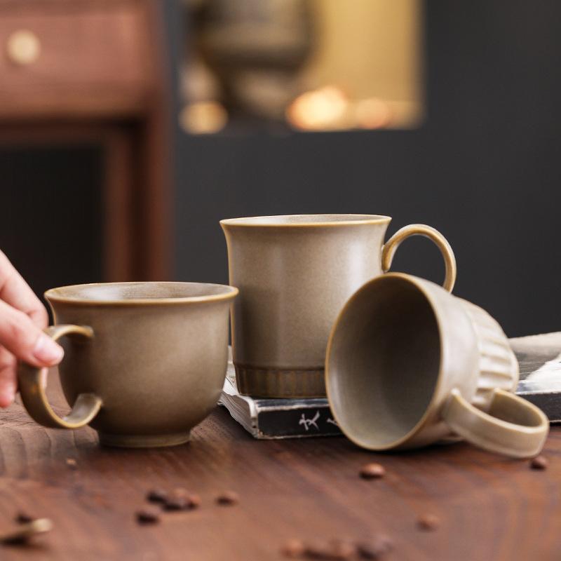 Retro Kiln-Changed Ceramic Coffee Cup Afternoon Tea American Latte Latte Flower Cup High Value Mug