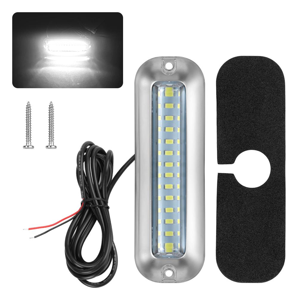 Boat Transom Light Universal Waterproof 10-30V Marine Boat Underwater Pontoon Transom Lamp Stainless Steel 50W 42 LEDs
