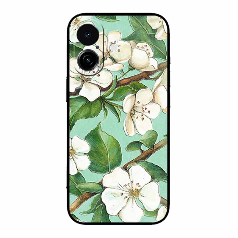 3D Тисненый Чехол Для iphone 17 2025 Чехол Для Телефона Coque Цветы Черный Силикон Мягкая Задняя Крышка Для iphone 17 5G Чехол 6.3" Funda Оболочка