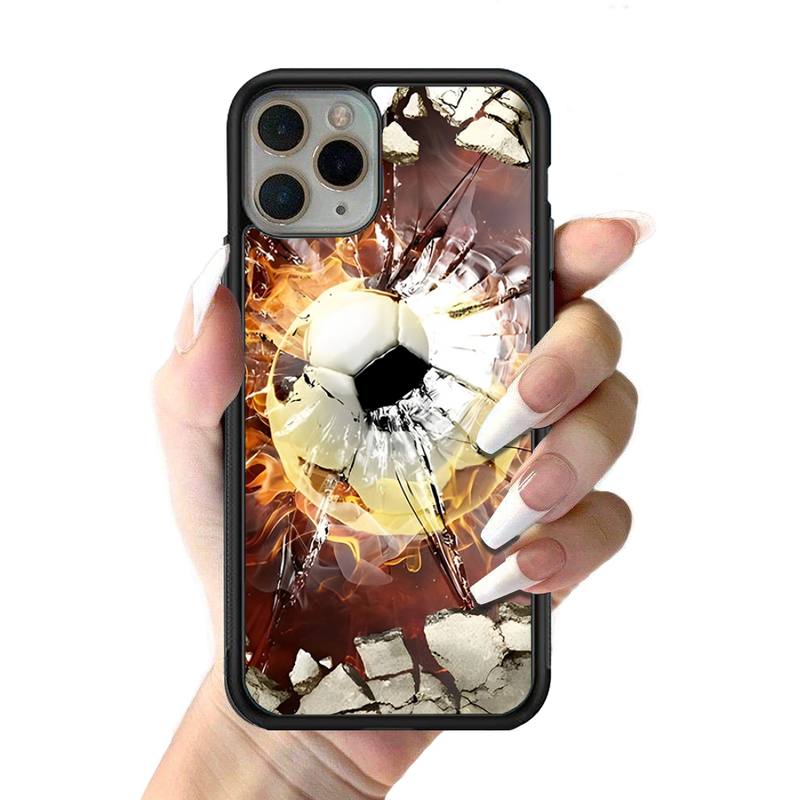 Чехол для телефона «Футбол» Силиконовый чехол из ПК + ТПУ для iPhone 11 12 13 Pro Max 8 7 6 Plus X SE XR Hard Fundas