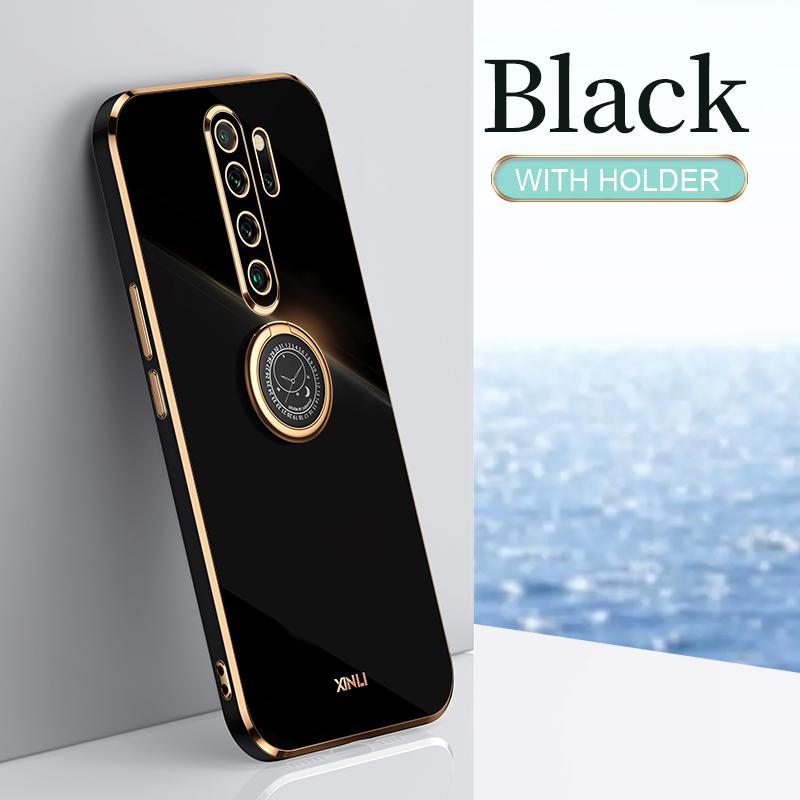 Plating Gold Frame Phone Case On For Xiaomi Redmi Note 8 2021 New 9 S Note8 8T Note9 Pro 9s 9T 9A 9AT Soft Silicone Cover
