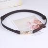Retro Thin Adjustable Women PU Leather Belt Wild Black Ladies Female Skinny Dress Waist Belts Straps Gold Metal Buckle Wasitband