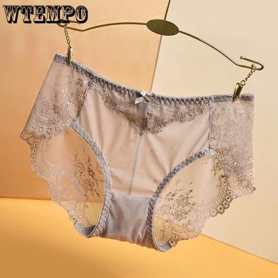 Кружевные трусики больших размеров с высокой талией, женские трусы, сексуальное полое нижнее белье, женские сетчатые дышащие трусы