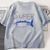 Kpop Korean Jin Super Tuna Fish T-shirts Fashion Vintage Short Sleeve T-shirt Men Women Clothing Cotton Casual Oversized T Shirt