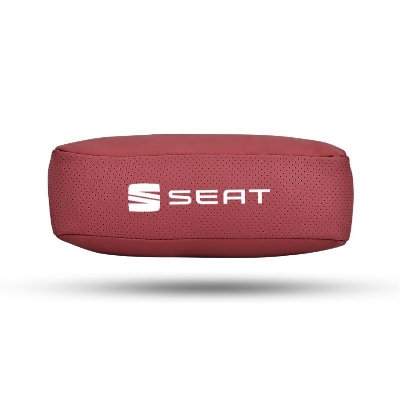 kncr9 Car Seat Headrest Auto Logo Neck Pillow For Seat Leon 5F Mk3 Ibiza 6J Tarraco Arona Ateca Alhambra Exeo Mii Interior Accessories