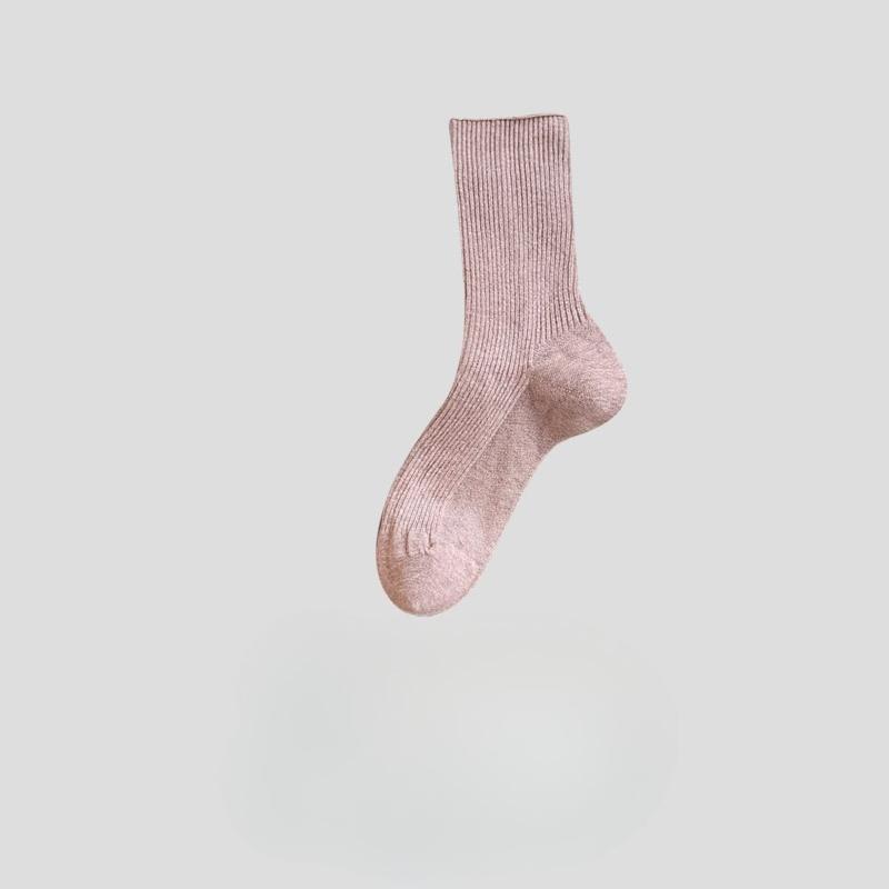 Женские носки до середины икры, Весенне-осенние хлопковые носки, Длинные носки, Однотонные, Универсальные осенние бесшовные махровые носки