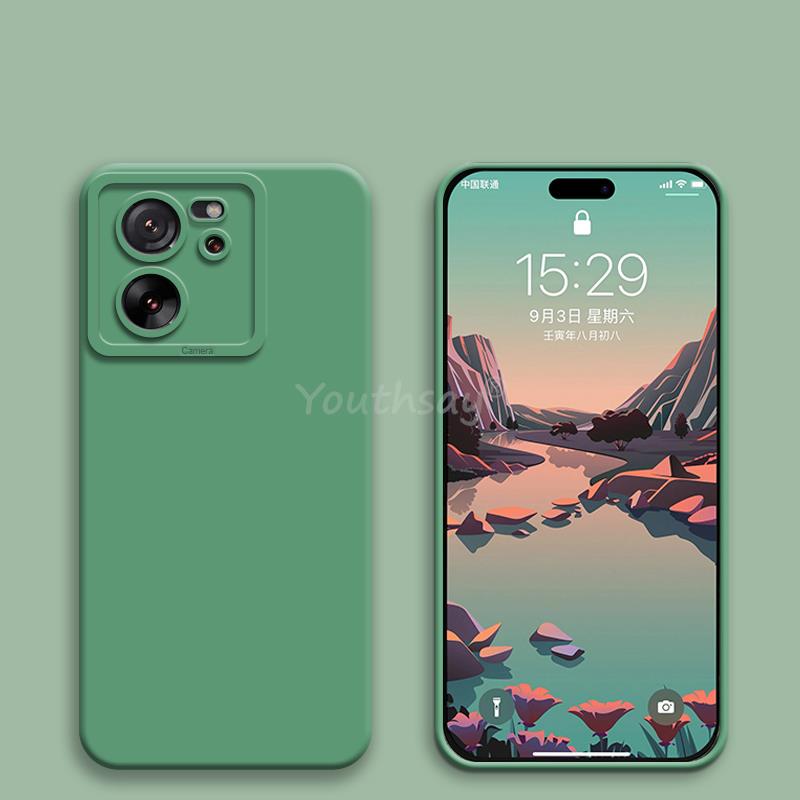 Чехол для Xiaomi 13T Защита камеры Жидкий силиконовый чехол для Xiaomi 13T Pro Чехол Противоударный чехол для телефона Чехол для Xiaomi 13T Pro