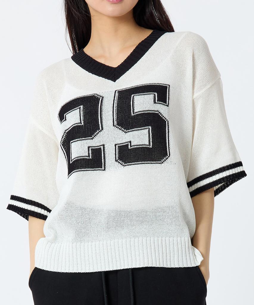 ANDTHEOTHER Oversized V-Neck Short Sleeve Knit Black