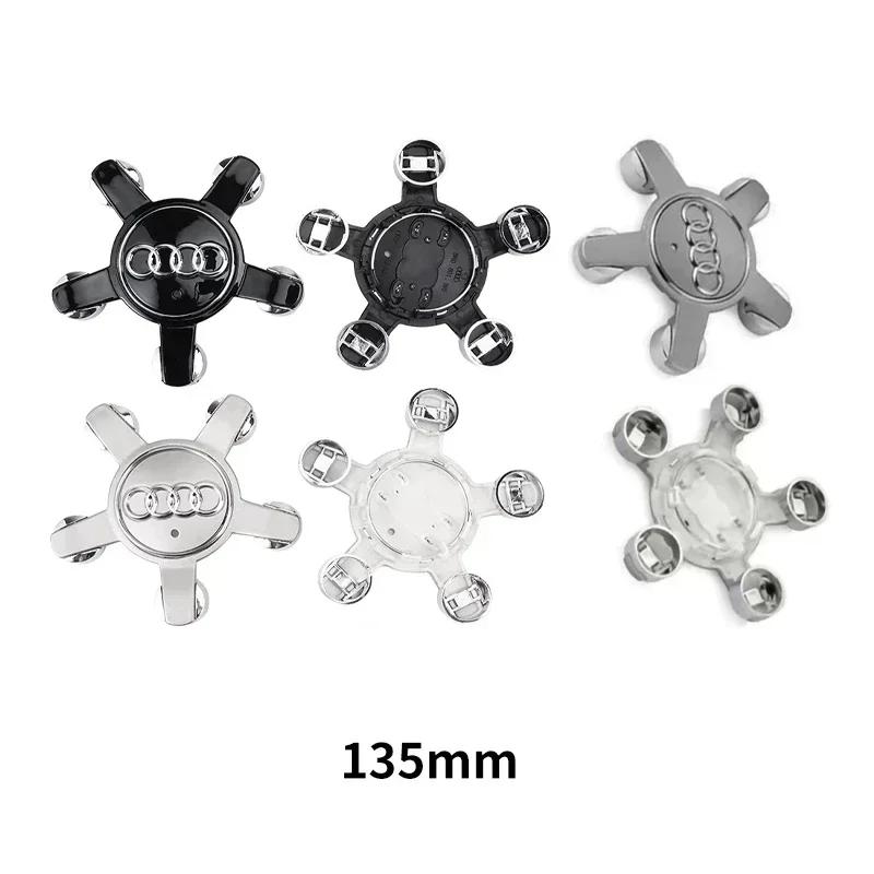 For Audi A5 4Pcs 60/61/68/69/77/135mm Car Wheel Hub Caps Center Rim Cover Badge Decoration Accessories For Audi A4 A5 A6 A7 A8 Q5 Q7 Hubcap