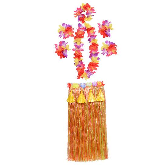 1 Set Hula Skirt High Elastic Eye-catching Plastic Fiber Hawaiian Hula Grass Skirt Set for Summer