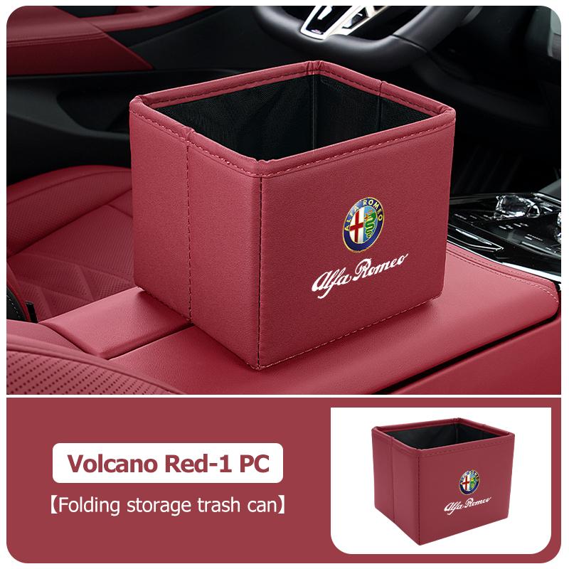 LNYCP1 Car Trash Can Garbage Box Foldable Waste Basket Drink Storage For Alfa Romeo GT Stelvio F1 Brera Volante Tonale Gloria Disco