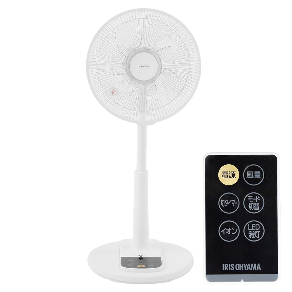 Iris Ohyama Negative Ion 7 3 Levels of Air Remote Timer Living Room White Fan, Mode, Blades, Oscillating, Volume, Control, Function, Ventilation, Fan,