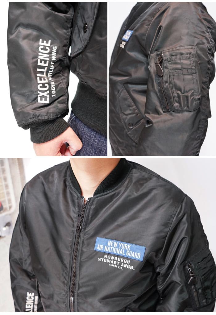 AVIREX Reversible Girl Flight Size 10 Size Men's MA-1 Pin-Up Jacket, Black, M, 783-3252055