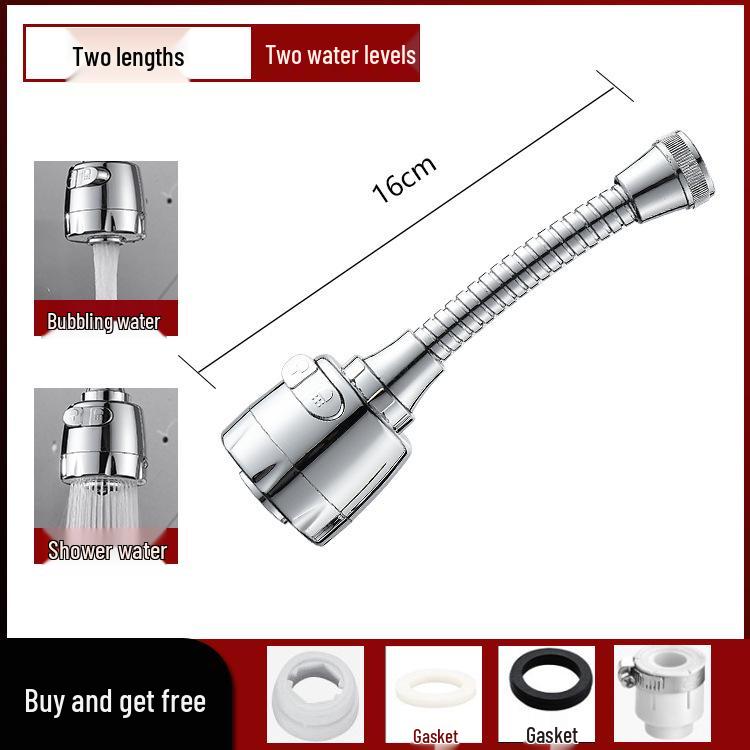 Universal Faucet Extension Tube with Shower Head, Kitchen Filter, and Aerator for Pressurized Water Flow