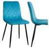 Latte Chair Turquoise Black Legs