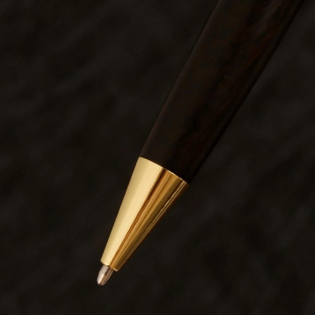 Metal Ballpoint Pen Wood Signing Pen Office Signature Pen Business Gift Pen Twist Open/Close for Office Hotel Reception