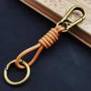 Кожаный шнурок-крючок, ретро-брелок из коровьей кожи в стиле панк для мужчин, винтажный кожаный брелок для ключей в виде веревки для автомобиля, брелок-подвеска в подарок