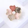 Pearl Brooch Finished Product Color Retention Matte Three-color Flower Brooch Accessories Empty Holder