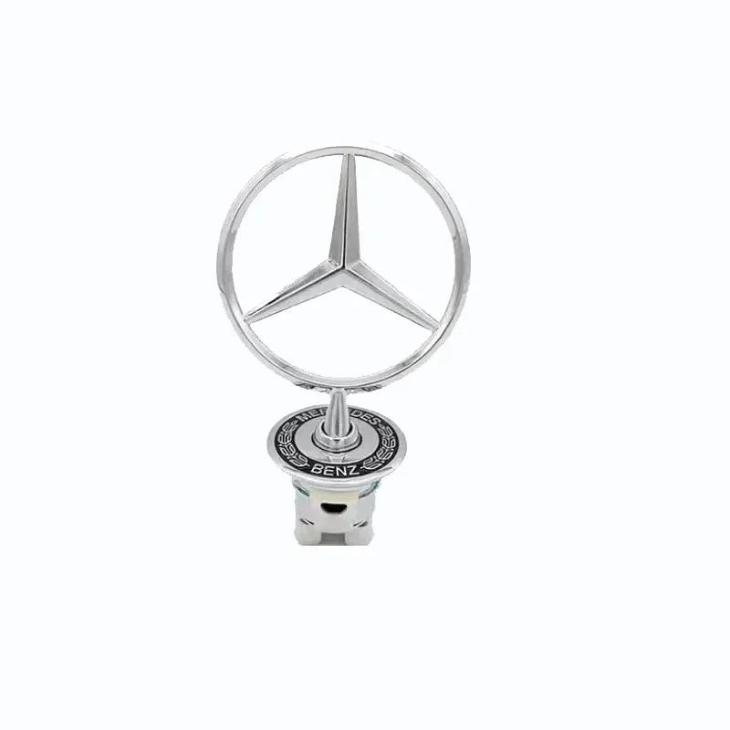 WROIR1 New For Mercedes Benz Car Engine Hood Emblem Front Bonnet Chrome Mark Accessories For Mercedes Benz W202 W203 W204 W208 W210 W22