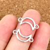 Рукоделие Двойной Лунный Коннектор с Отверстиями Полый Античное Серебро DIY Ожерелье Браслет Серьги Мастерство