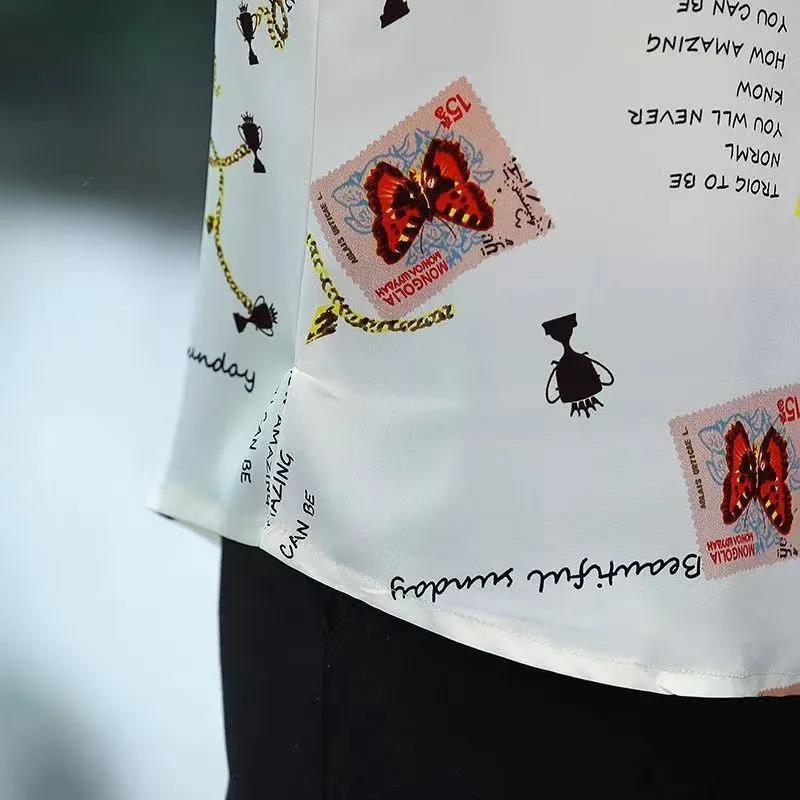 Рубашка с коротким рукавом для женщин, летняя женская свободная повседневная рубашка, модная футболка с принтом