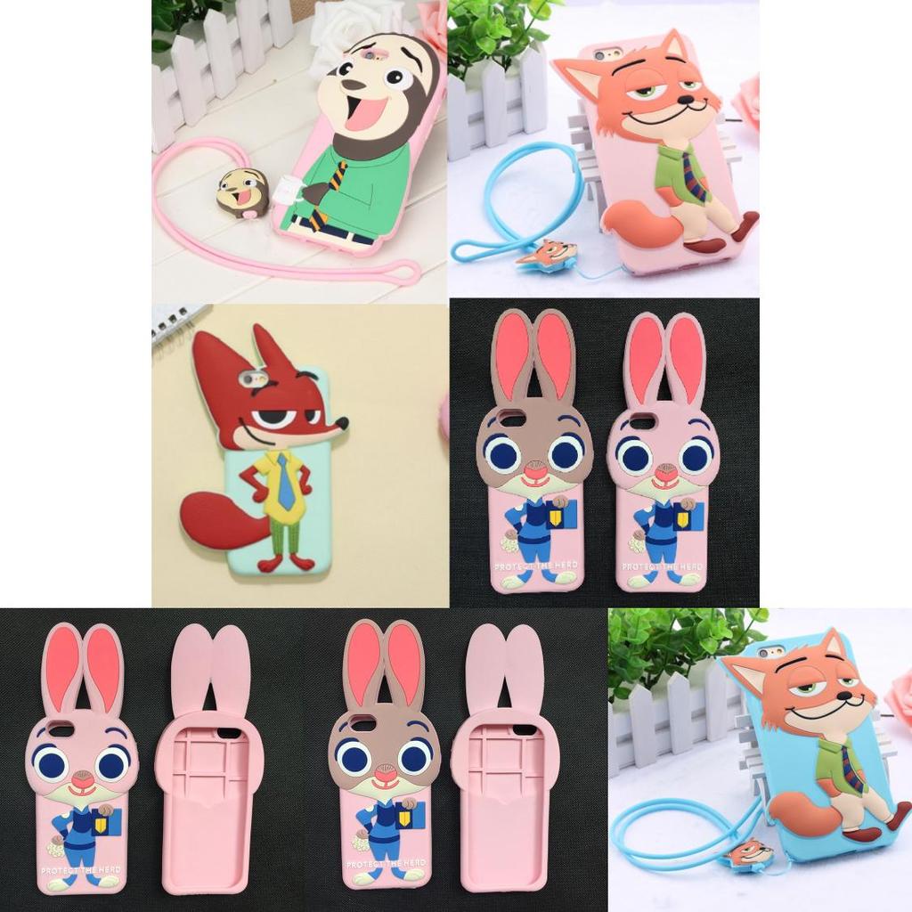 For Iphone 5 5s 6 6plus Zootopia Judy Hopps Nick Wilde Silicone Mobile Cover With Shockproof Features For Teen Gift