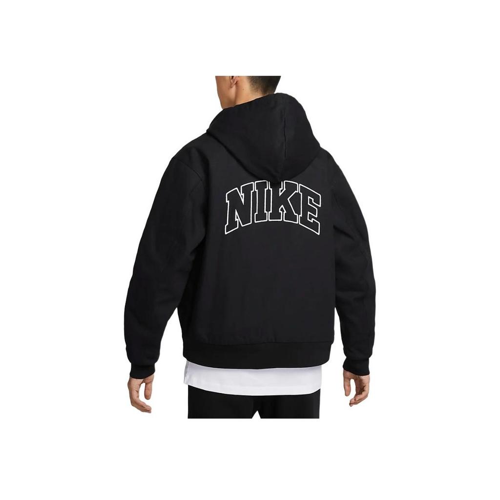 Nike Therma-Fit Life Series Letter Logo Outdoor Work Comfort Zip-Up Hooded Jacket Men Jacket Black HV1738-010