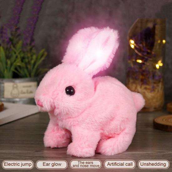 Realistic Bunny Toy Kids Interactive Jumping Rabbit Plush Toy Lifelike Ears Twitching Handmade