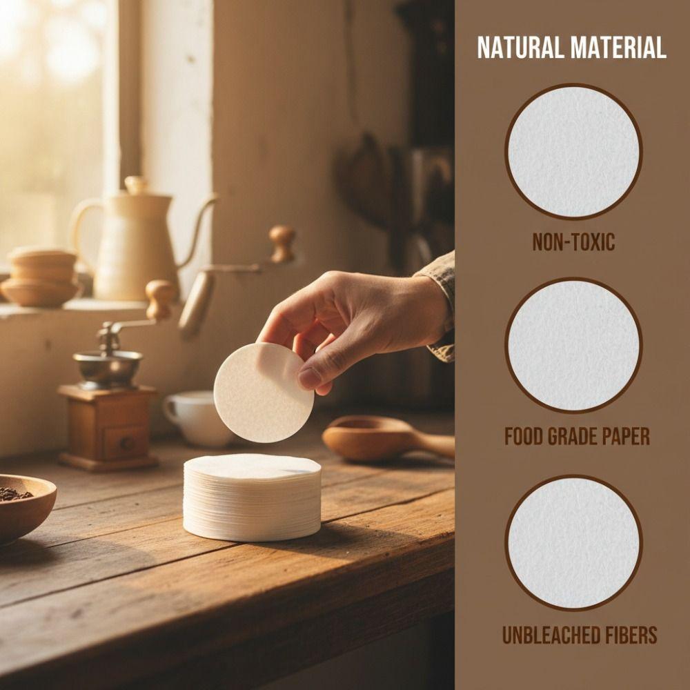 300pcs Set 2.3in Size Coffee Filter Paper Unbleached Round Shape Coffee Maker Filters Paper Replacement Coffee Filters