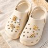 6Pcs/Set Gold-Tone Shoe Charms, Summer Ice Cream Charms, Shell Starfish Shoe Charms for Clogs Women Girls Beach Footwear Decor