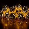 Solar Moroccan Ball String Lights Outdoor Garden Fairy Lights for Christmas Wedding Holiday Party Decorations