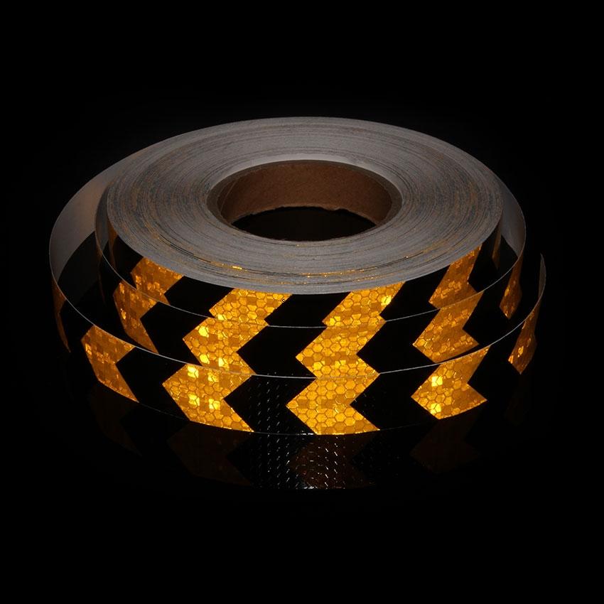 Arrow 25mm*5m Reflective Bicycle Stickers Self-Adhesive Reflectors Waterproof Warning Tape Strips For Car Bike Helmet Motorcycle