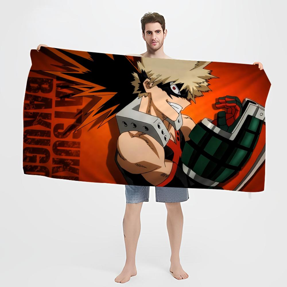 Bakugo Katsuki Beach Towel Colorful Bath Towels for Girl Microfiber Quick Dry Sand Free Beach Yoga Spa Gym Pool