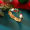 Exaggerated Enamel Santa Claus Christmas Tree Splicing Bangle for Women Dainty Xmas Necklace Bracelet Earrings Jewelry Set Gift