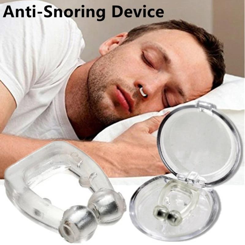 Магнитное устройство против храпа, зажим для носа для остановки храпа, легкое дыхание, улучшение сна, защита от апноэ, ночное устройство с чехлом