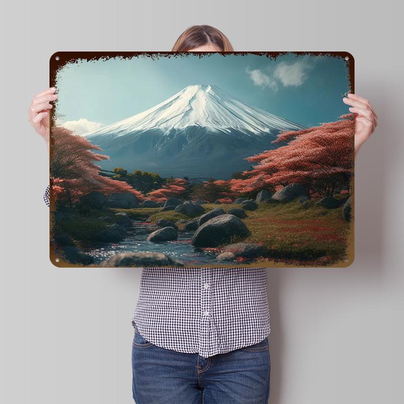 Fuji Dreamscape Metal Poster Customized Wall Art Retro Vintage Tinplate Signs for Office Decor Room Home Decorations House Items