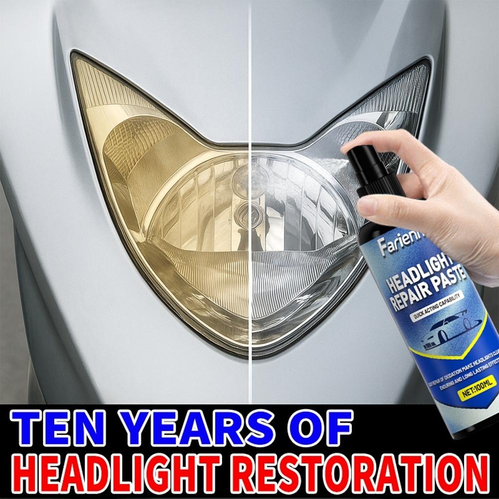 Профессиональный спрей для восстановления фар автомобиля, простой в использовании набор для обслуживания фар, который восстанавливает окисленные, пожелтевшие и помутневшие фары.