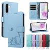 Кожаный чехол-книжка для Samsung Galaxy A17 5G A56 A36 A26 A16 A55 A35 A15 A54 A34 A24 A14 A53 A33 A13 Кошелек Чехол с карманами Etui