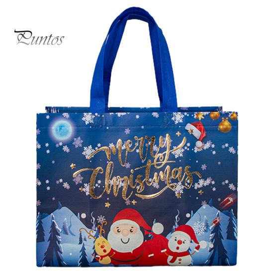 Рождественский подарочный пакет Санта-Клаус Снеговик Дизайн большой емкости с двойной ручкой из нетканого материала Подарочная упаковка для конфет