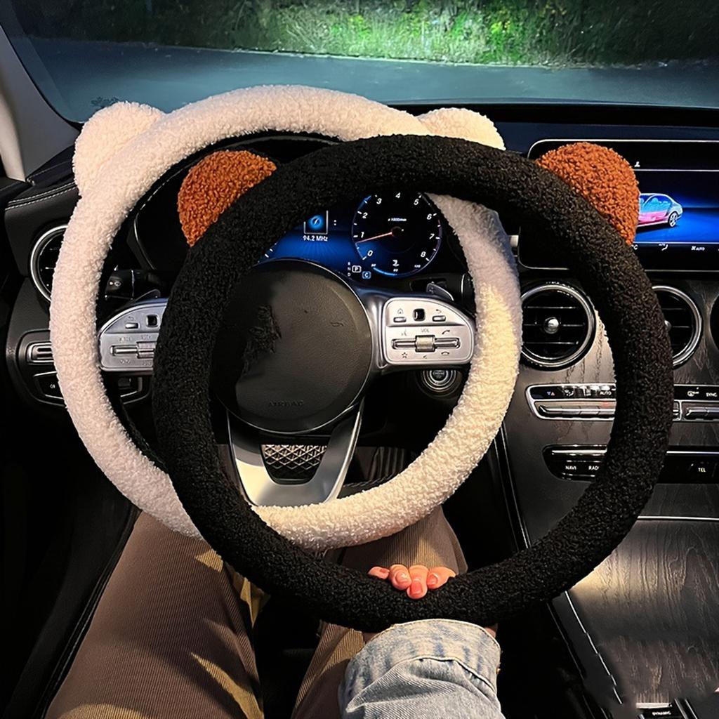 YHOPE Bear Plush Steering Wheel Cover - Add a of Cuddly Comfort to Your Drive!
