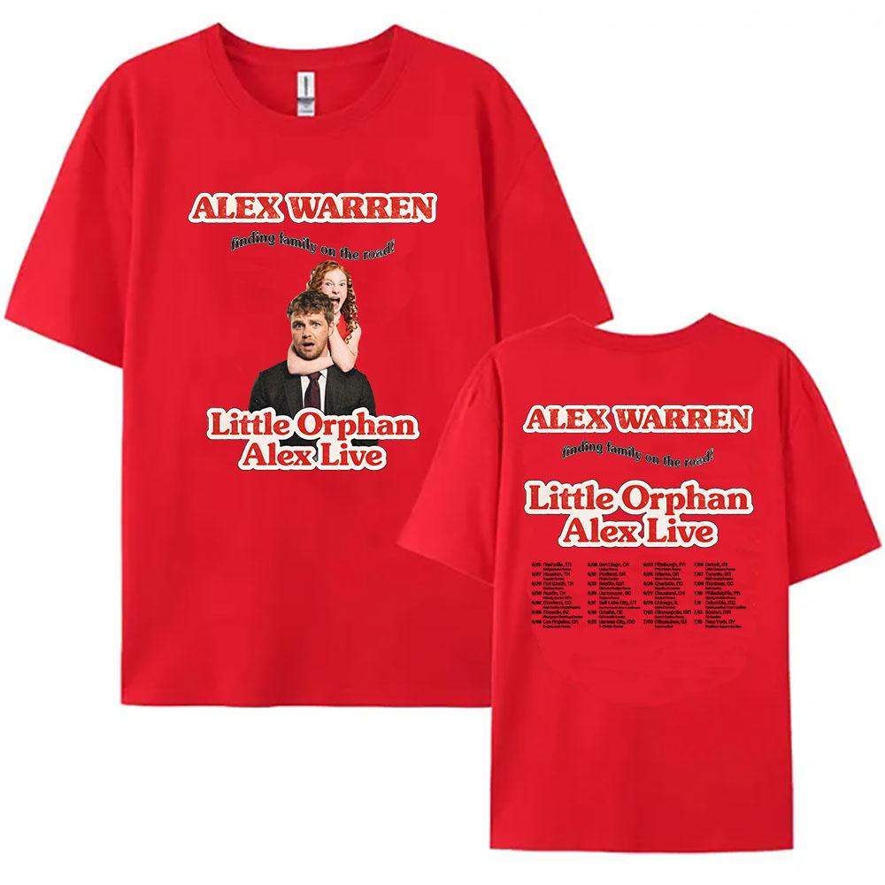 Летняя одежда Футболка Little Orphan Alex Live ALEX WARREN Найти семью в пути Футболка с коротким рукавом 100% Хлопок Свободная футболка Печать Аниме Футболка