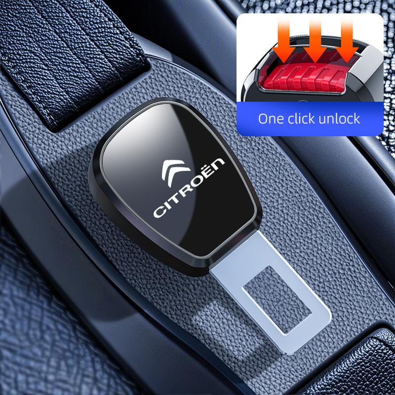 Для Citroen C4 C3 C2 C1 DS3 Berlingo Xsara Grand Picasso Cactus Расширитель зажима ремня безопасности автомобиля Металлическая пряжка-замок с значком